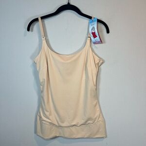 Assets by Spanx Top This Cami Shapewear Nude Beige Slimming Lined NEW Flaw Sz 1X